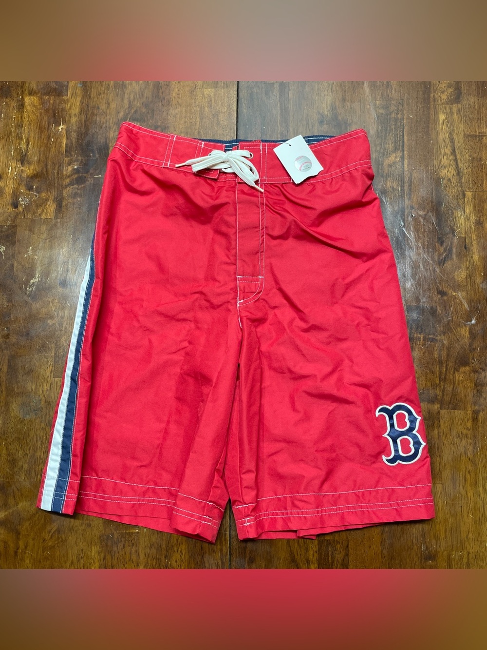 G-III Boston Red Sox Swim Shorts Men M Red White Blue Trunks MLB Baseball NWT